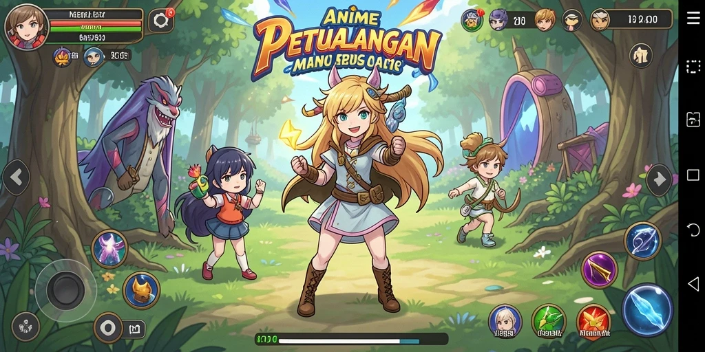 Tangkapan layar menakjubkan dari permainan D06 yang menampilkan aksi karakter Anime.