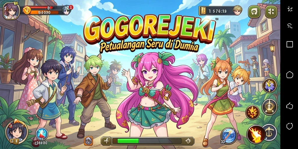 Screenshot menampilkan karakter GOGOREJEKI dalam pertarungan yang epik.