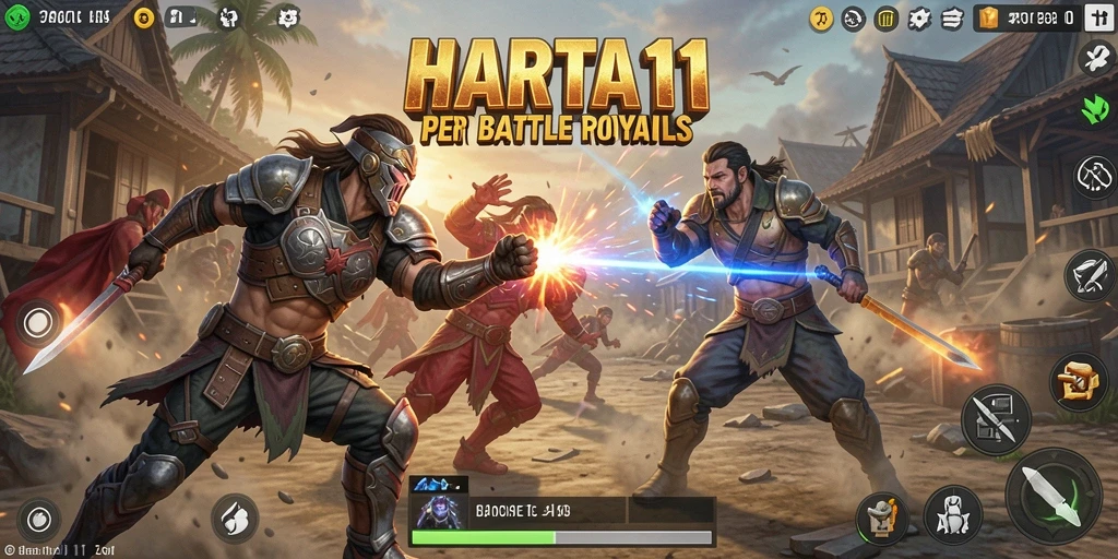 Tampilan gameplay HARTA11 yang mendebarkan dalam pertarungan Battle Royale.