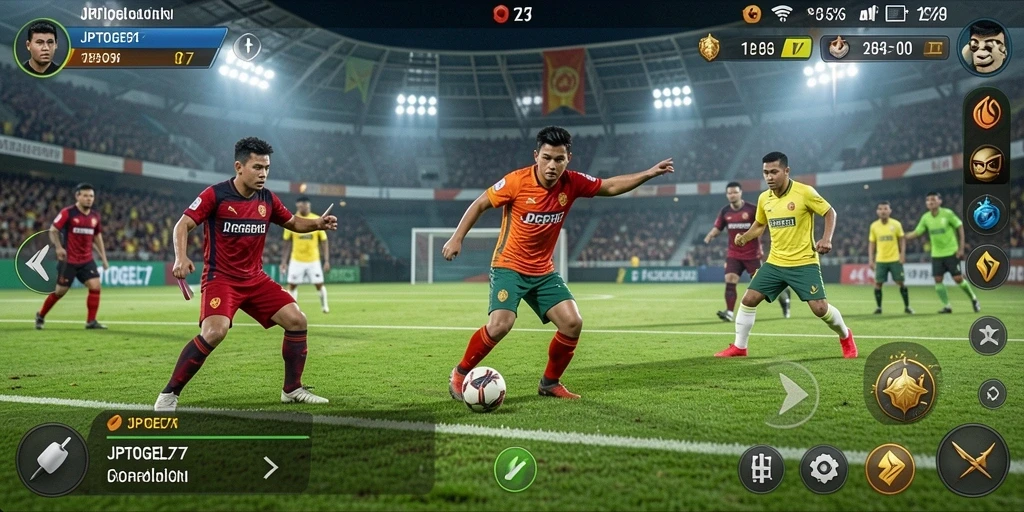 Tampilan screenshot JPTOGEL77 menampilkan aksi langsung pertandingan olahraga.