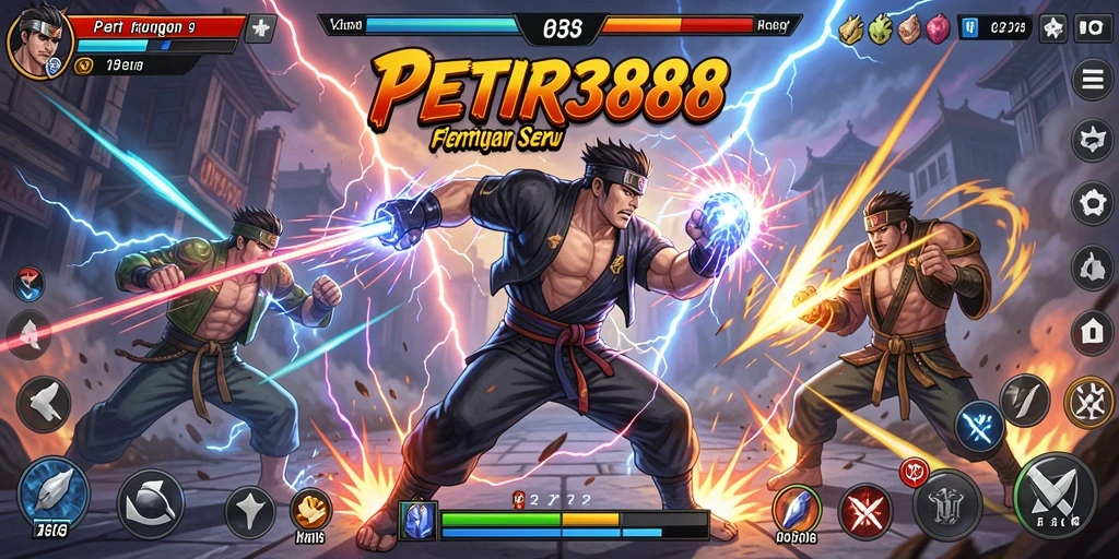 Tampilan seru dari gameplay PETIR388 dalam pertarungan Fighting.
