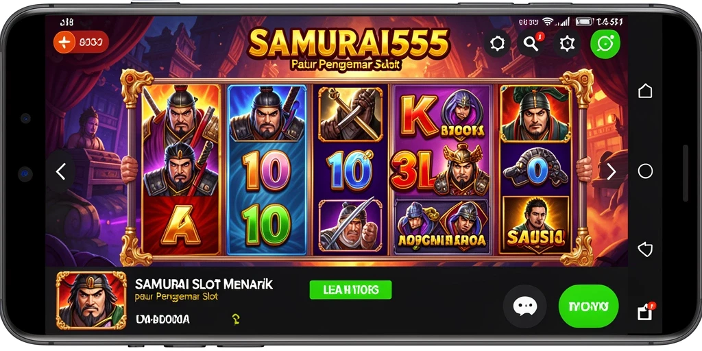 Gameplay menarik dari SAMURAI555 dengan simbol samurai yang menawan.