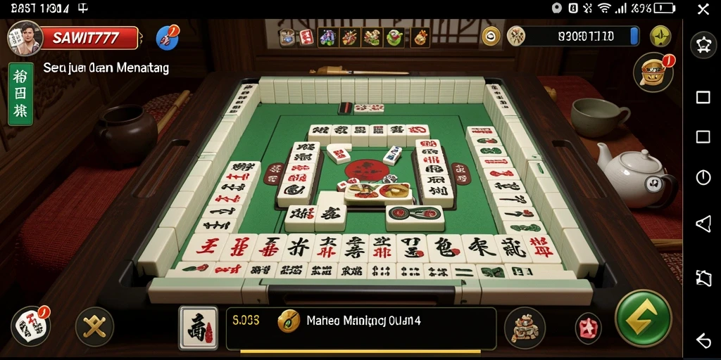Tampilan gameplay menarik dari SAWIT777 dalam permainan Mahjong.