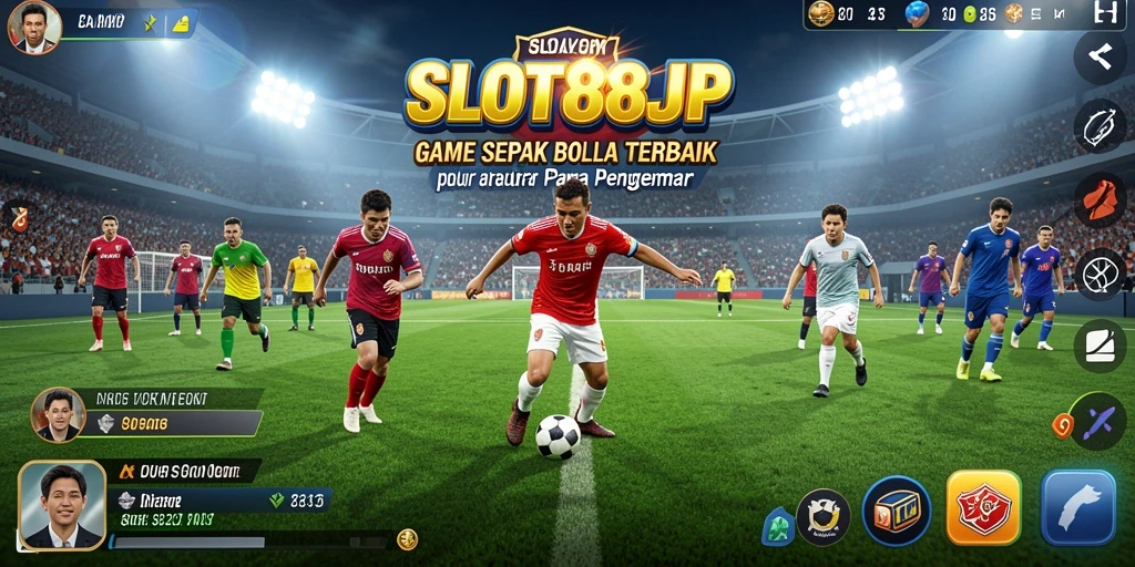 Screenshot menunjukkan aksi seru dalam pertandingan sepak bola.