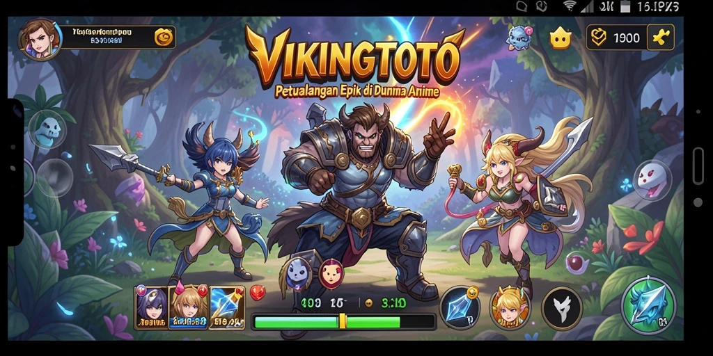 Tampilan menarik gameplay VIKINGTOTO dengan karakter anime.