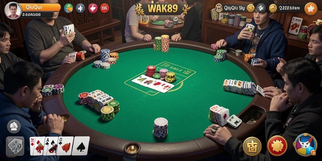 Tampilan gameplay QiuQiu yang seru dan menantang.