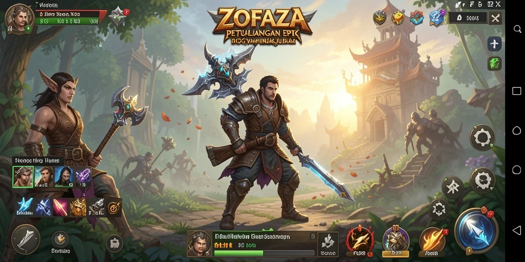 Tampilan grafis menawan dalam gameplay RPG ZOFAZA.